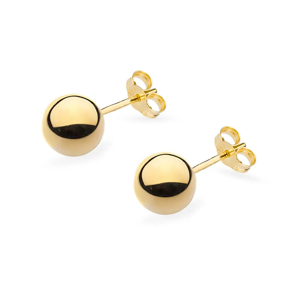 Gold Stud Beads Earrings 3-8mm