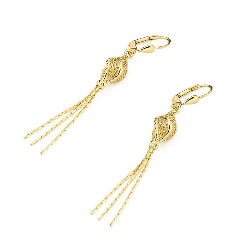 Gold English Clasp Earrings Openwork