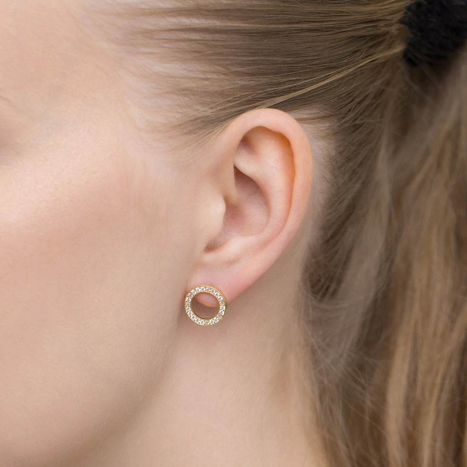 Vergoldete Silber Ohrstecker mit Zirkonia