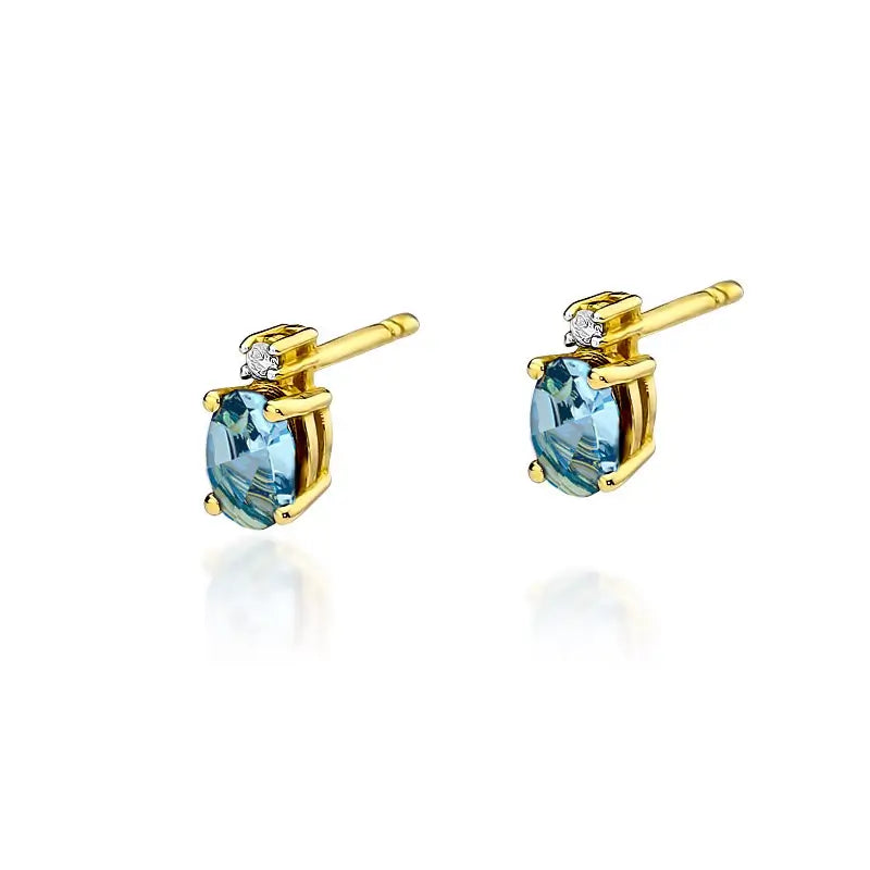 Goldohrringe mit 0,50 ct Topas und 0,029 ct Diamanten