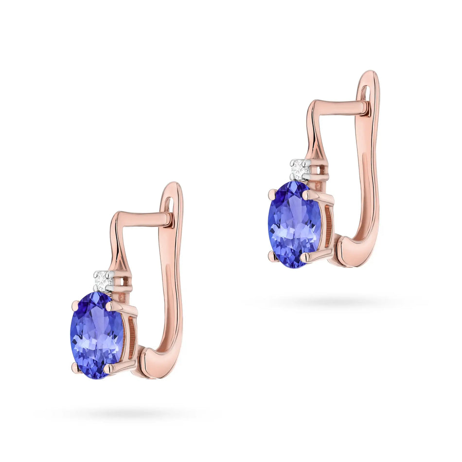 Gold Earrings with 0.40ct Tansanit and Diamonds