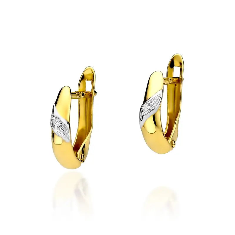 Gold Earrings with Diamonds