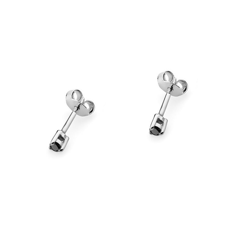 Goldohrringe mit 0,04 ct schwarzen Diamanten