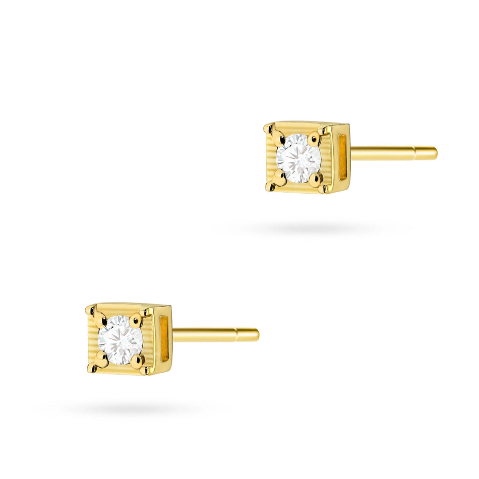Goldohrringe mit 0,03 ct Diamanten