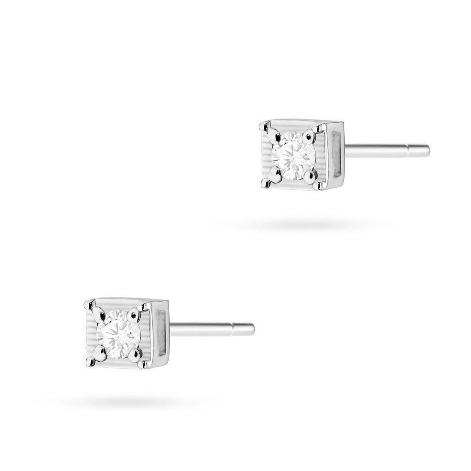 Goldohrringe mit 0,03 ct Diamanten