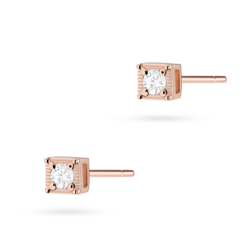 Goldohrringe mit 0,03 ct Diamanten
