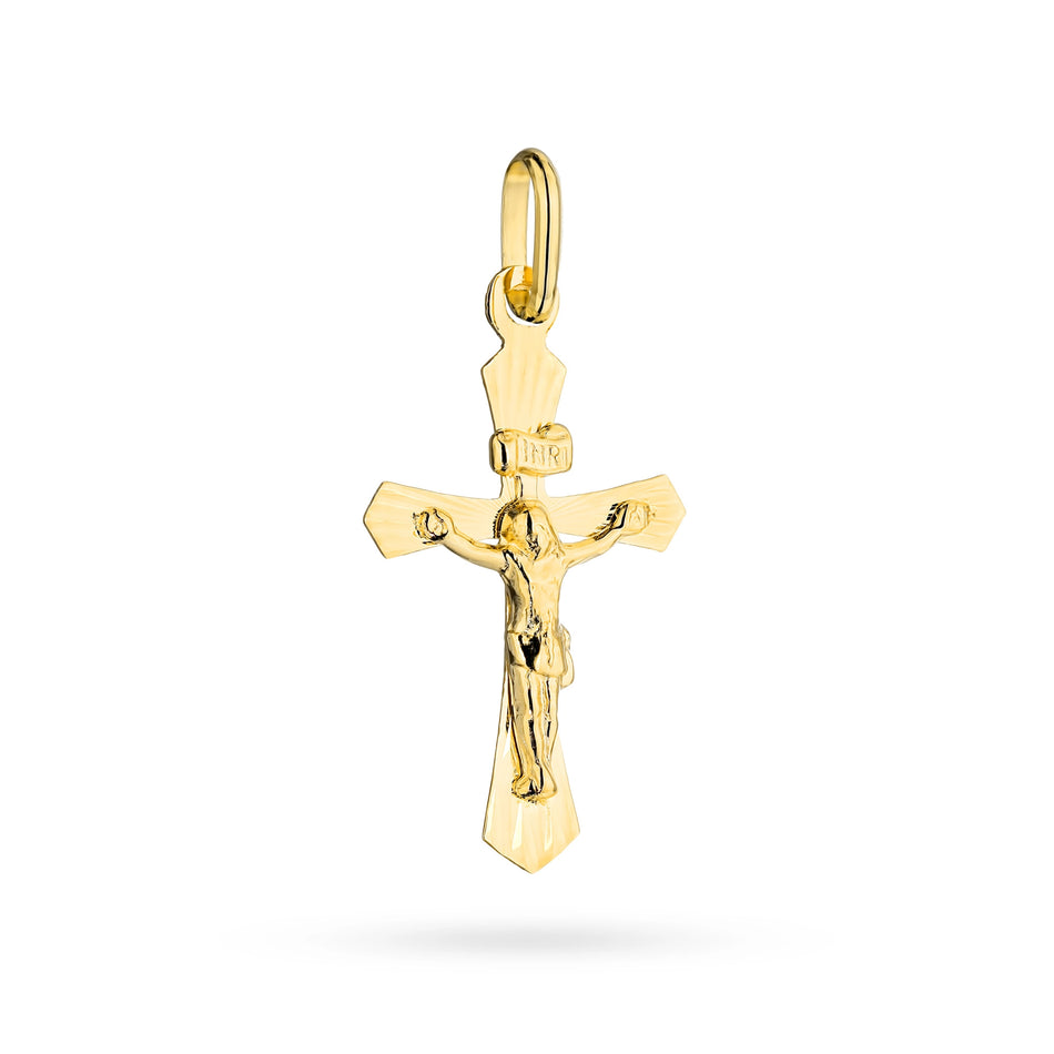 Gold Kreuz Anhänger mit Jesus Christus