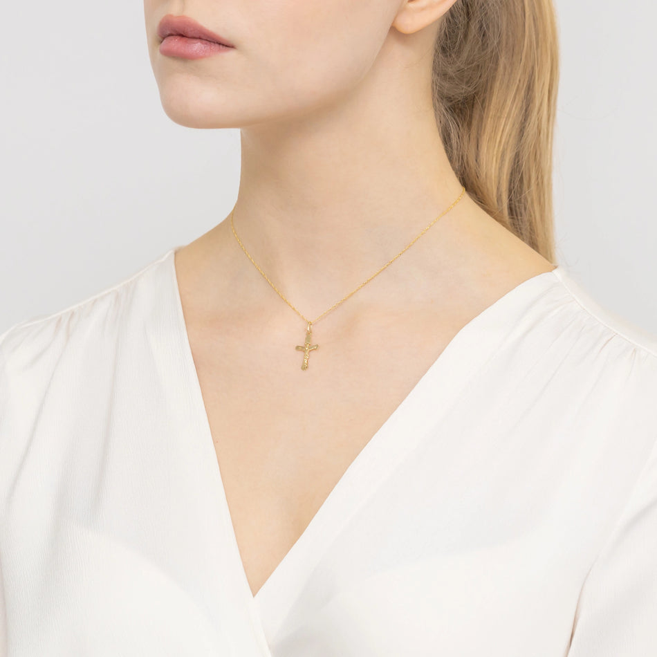 Gold Kreuz Anhänger mit Jesus Christus