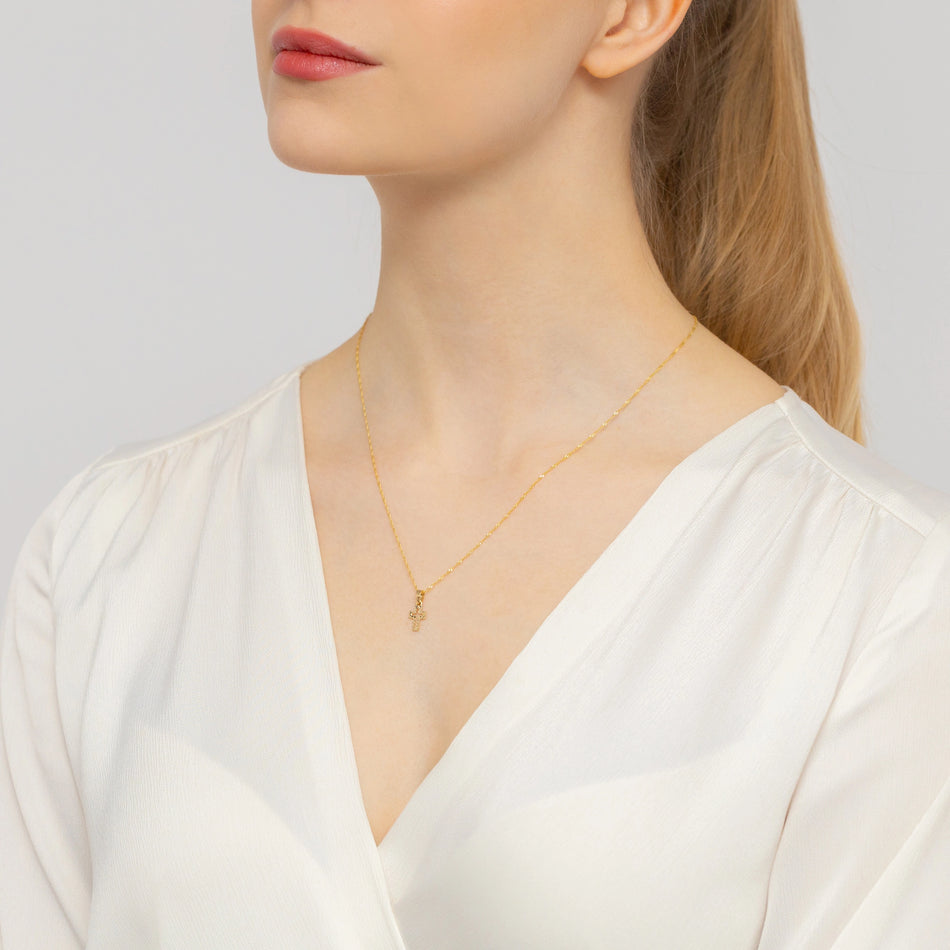 Gold Subtle Cross Pendant