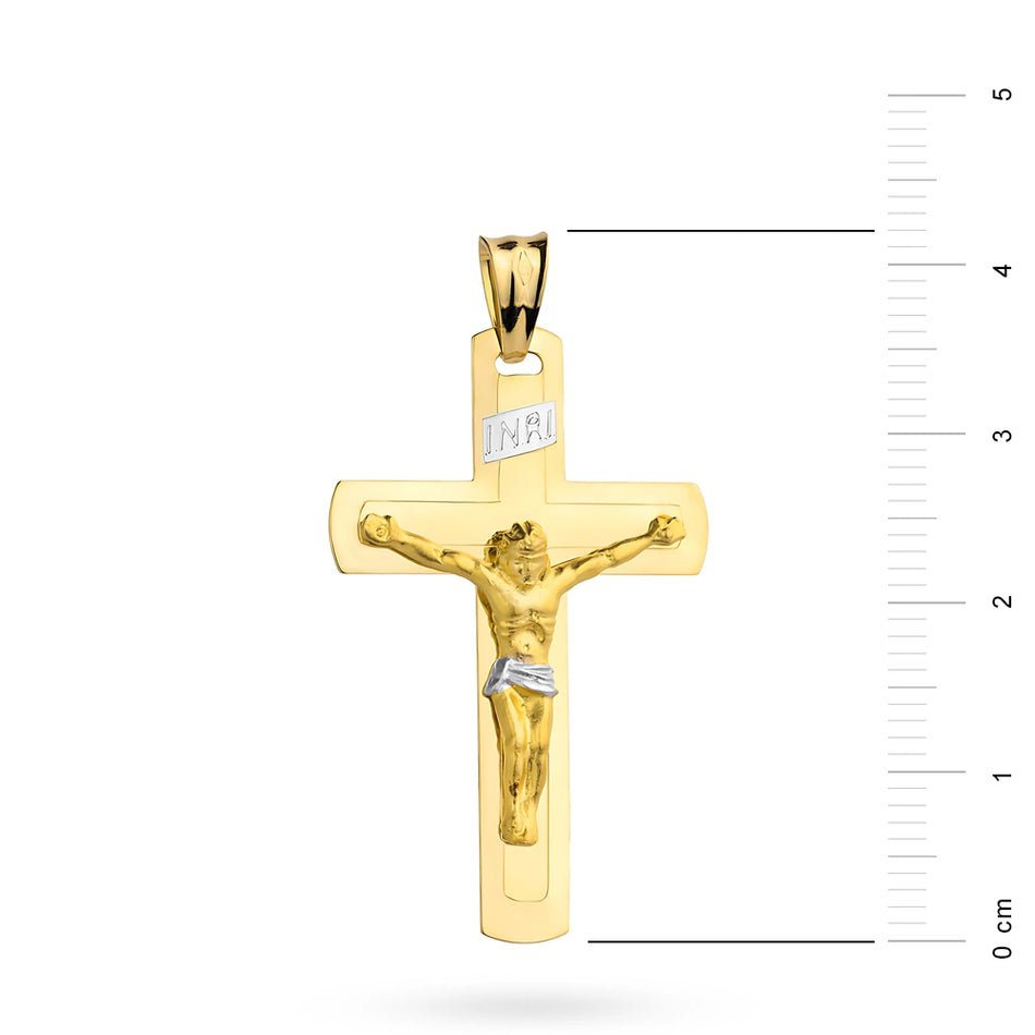 Gold Kreuz Anhänger mit Jesus Christus
