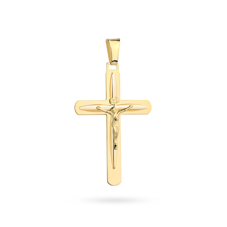 Gold Kreuz Anhänger mit Jesus Christus