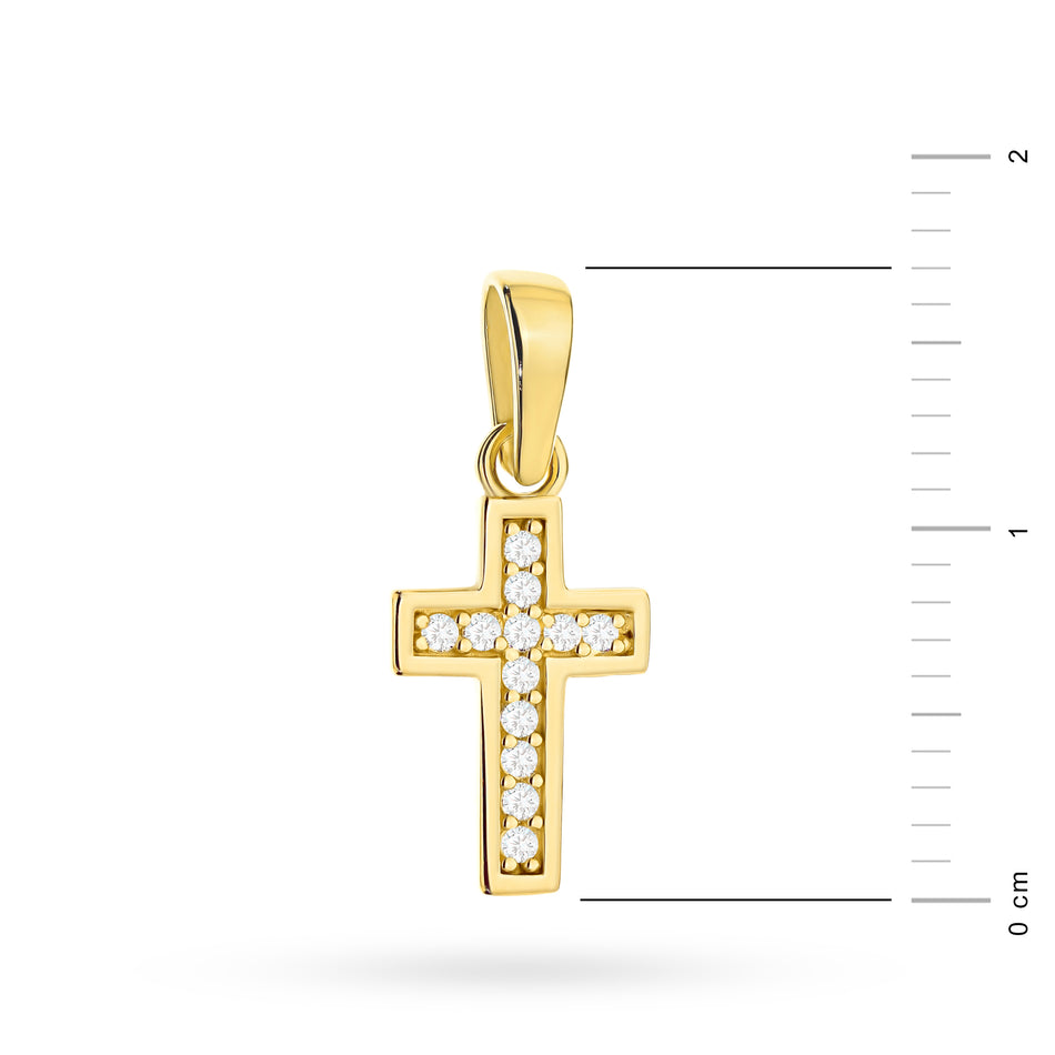 Goldkreuz Anhänger mit Zirkonia