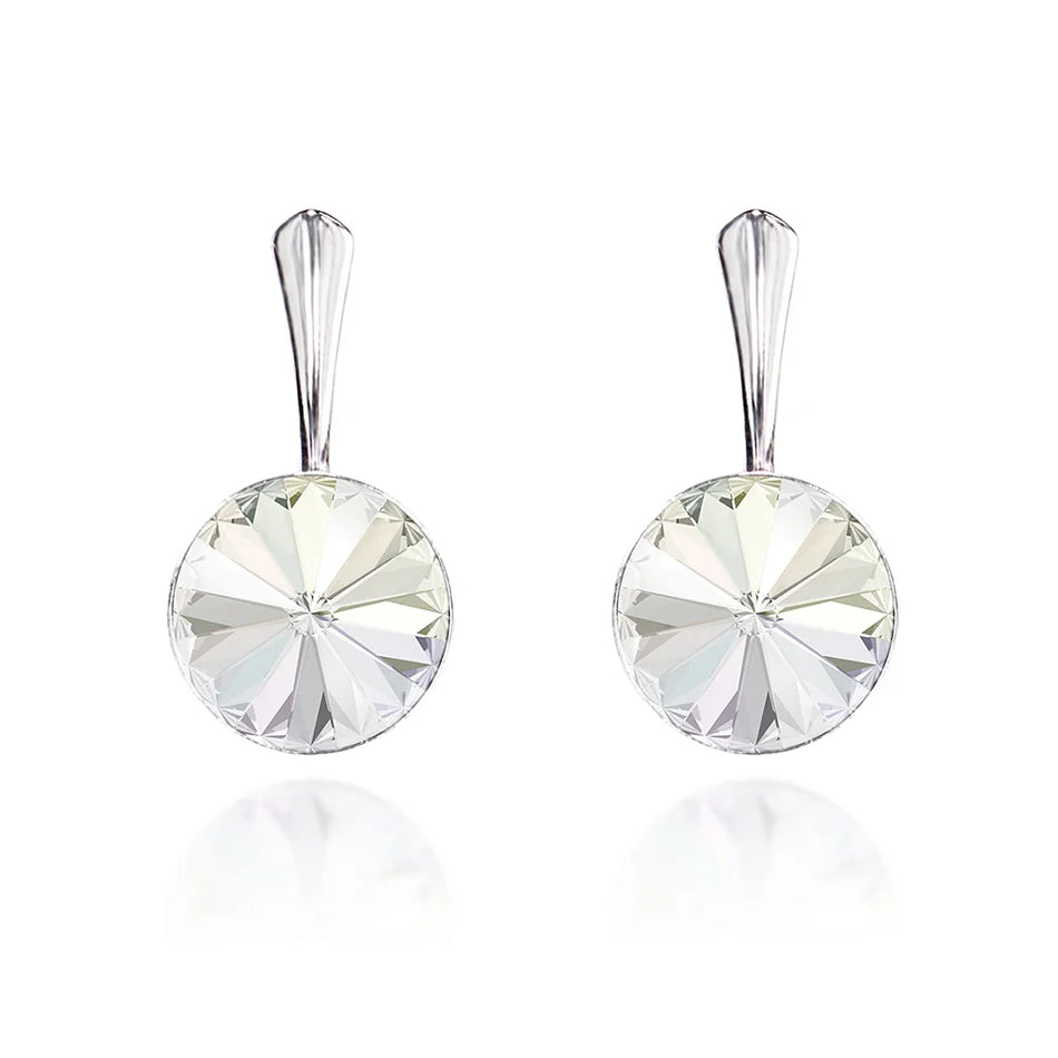 Klassische Hochzeits-Silber-Ohrstecker mit Swarovski-Kristallen