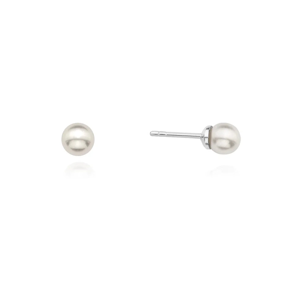 Classic Wedding Silver Pearl Earrings