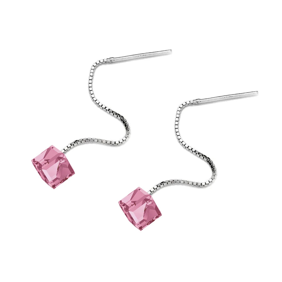 Klassische Hochzeits-Silber-Ohrstecker mit Swarovski-Kristallen