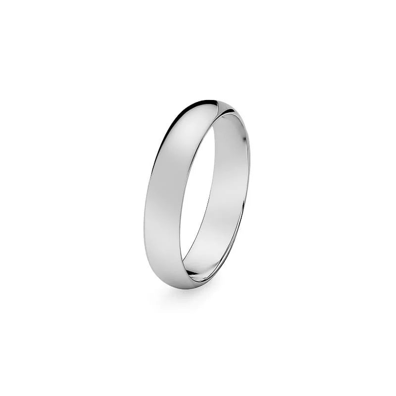 Klassischer Silber Halb-Rund Ehering 4mm