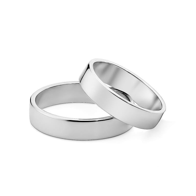 Klassische Flache Gold Eheringe Ringe 4 und 5mm