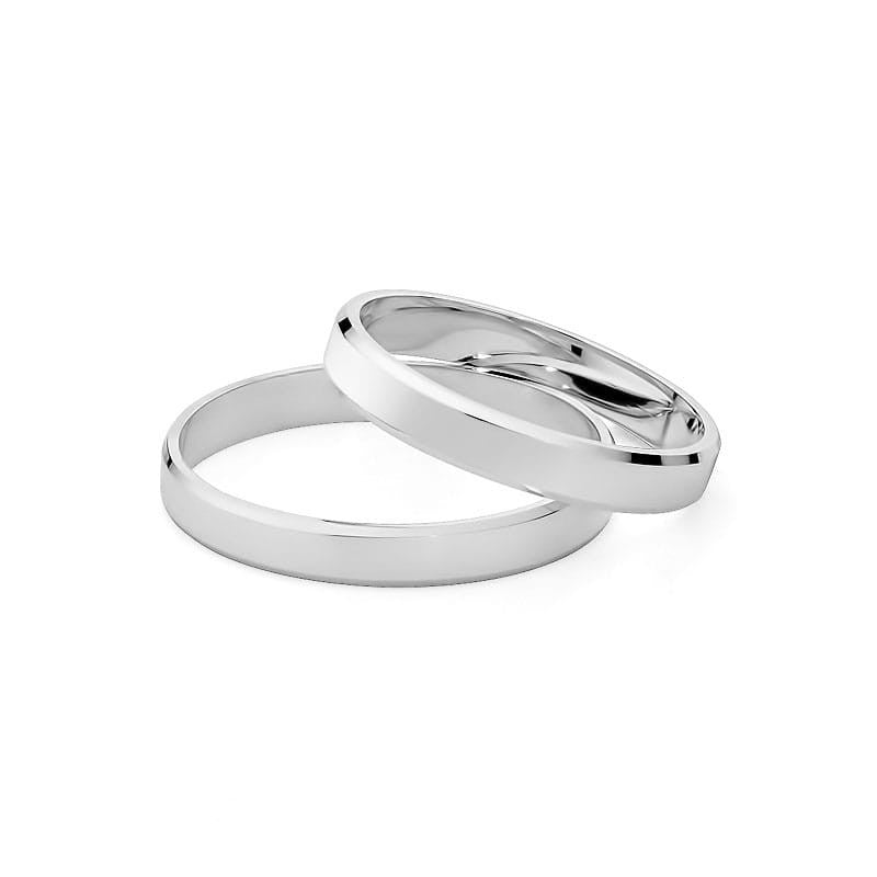 Klassische Flache Abgeschrägte Gold Eheringe 3mm