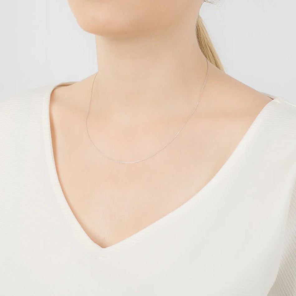 Weißgold Ankerkette 0,8mm