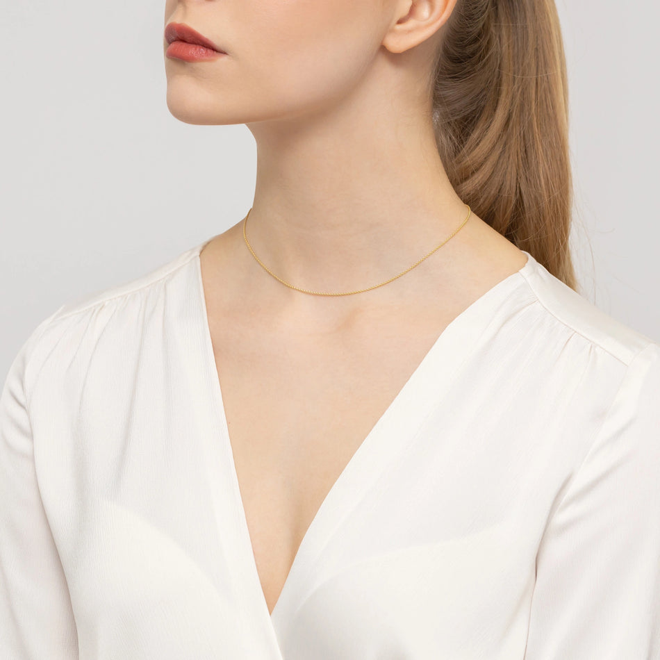 Vergoldete Silber Rundankerkette 1.1mm