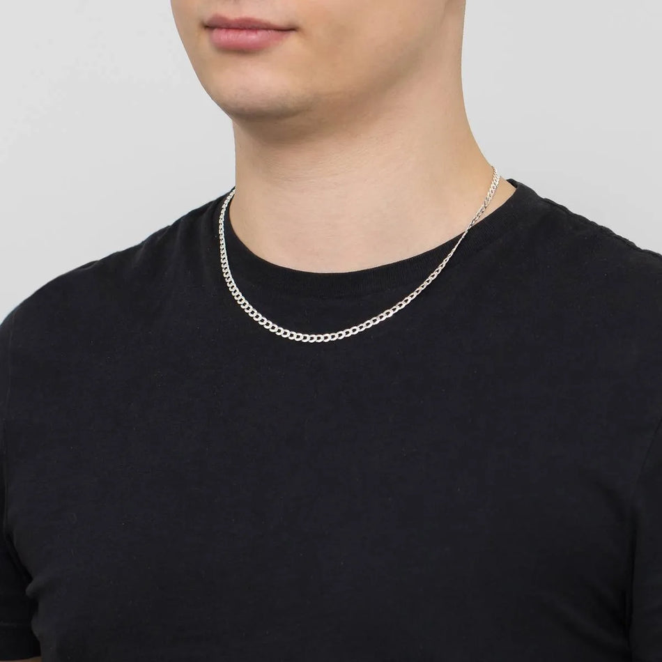 Herren Silber Panzerkette 4.6mm