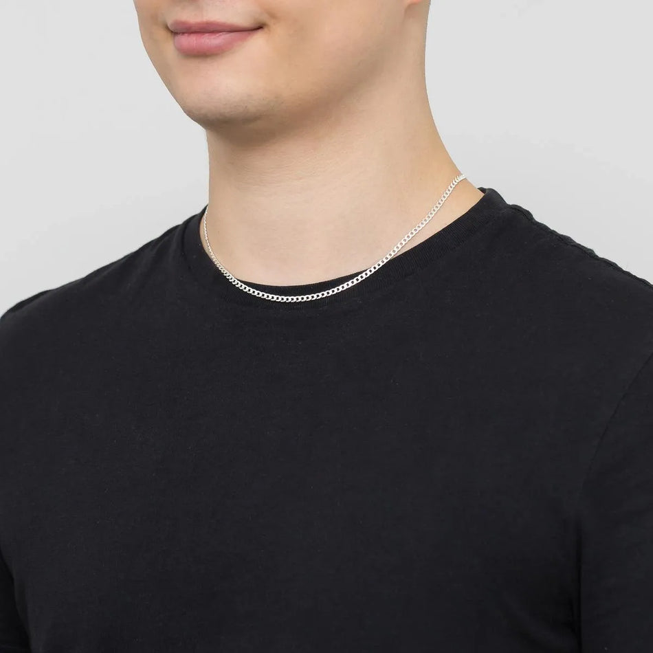 Herren Silber Panzerkette 3.2mm