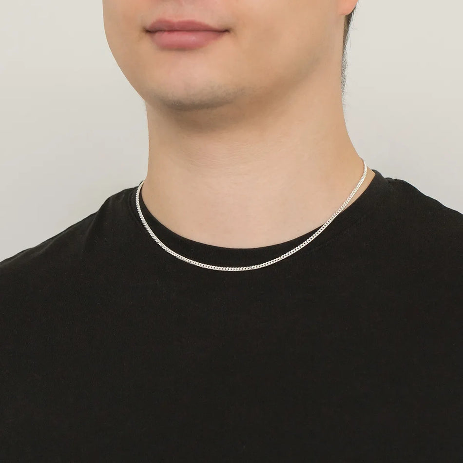 Herren Silber Panzerkette 1.8mm