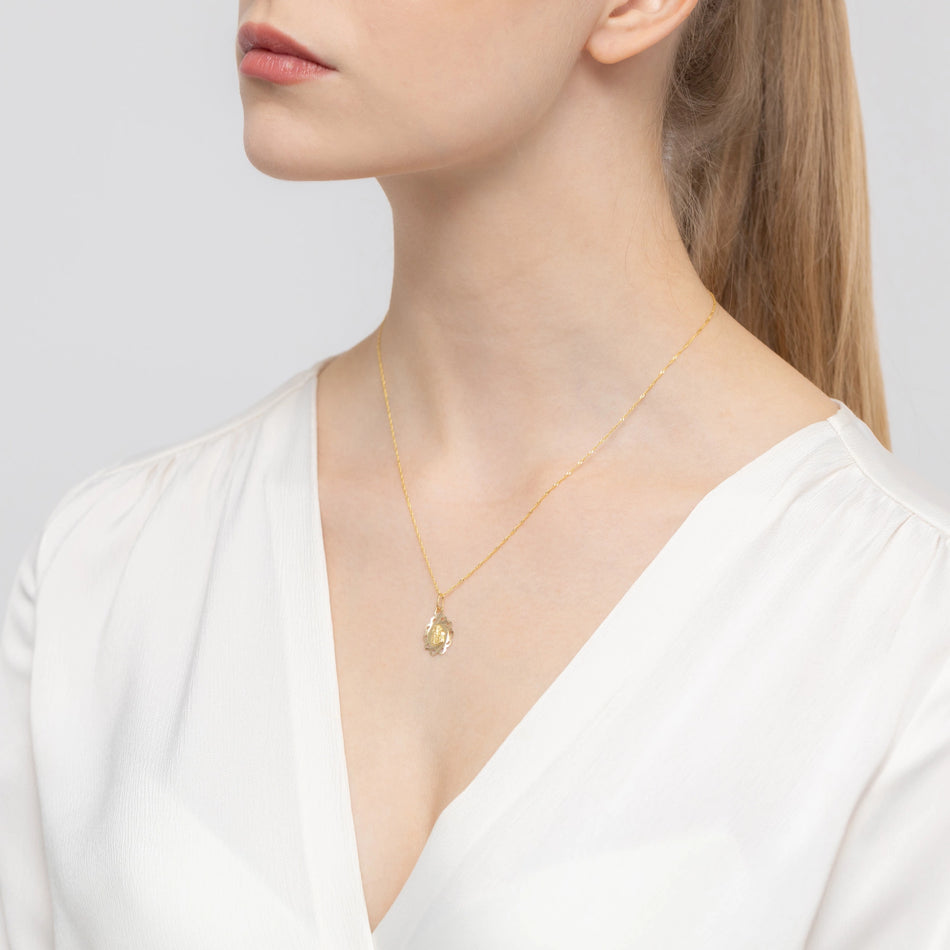 Gold Jungfrau Maria Medaillon Anhänger