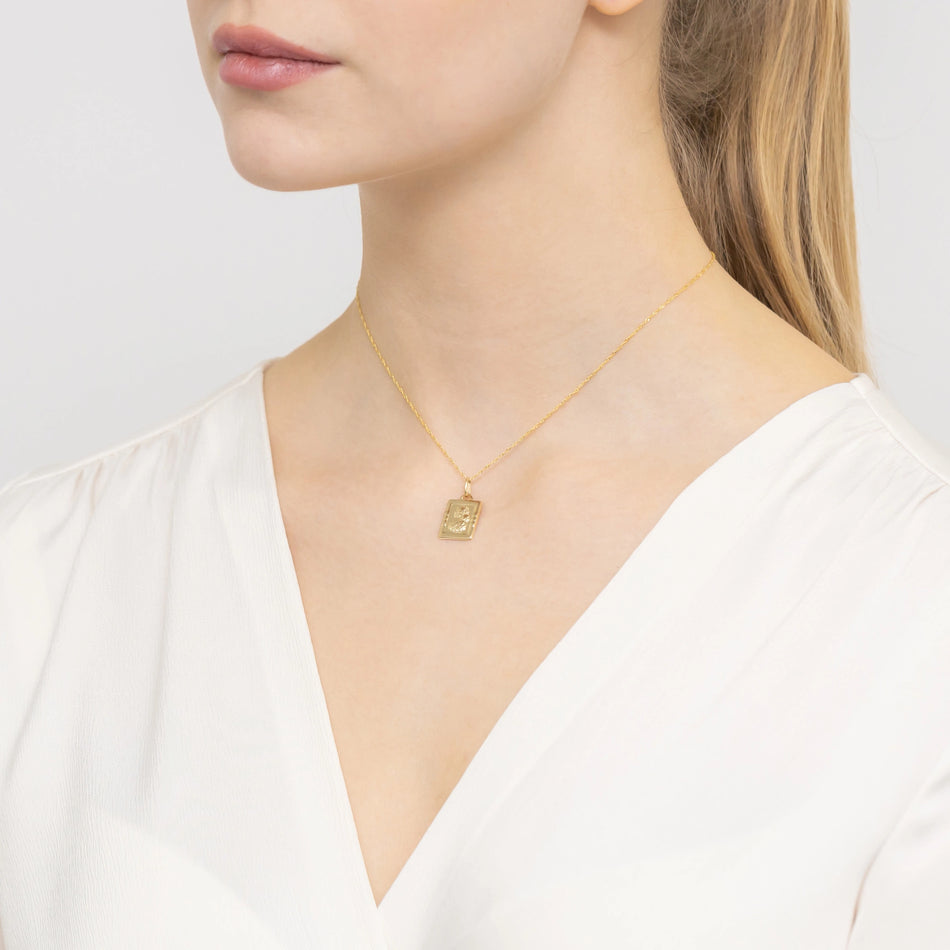 Gold Jungfrau Maria Medaillon Anhänger