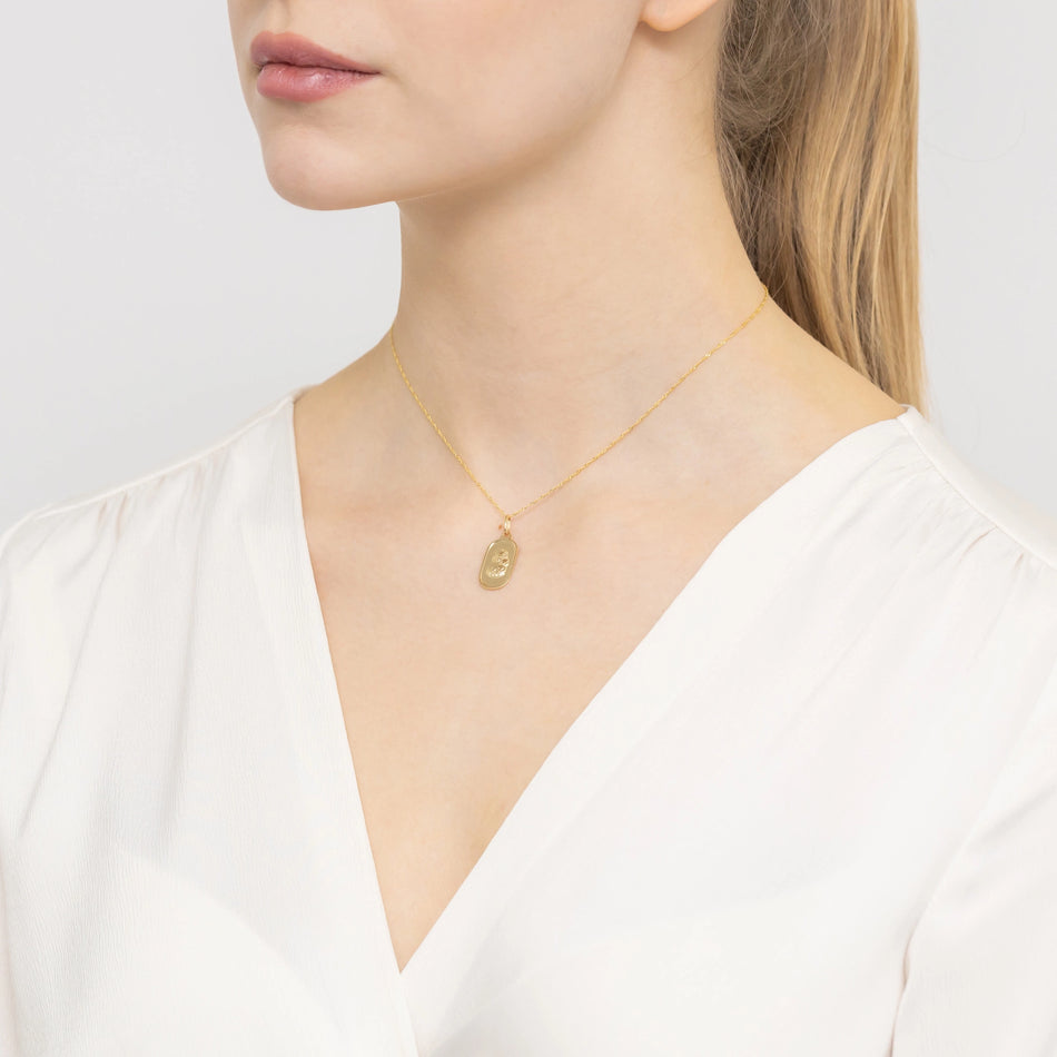 Gold Jungfrau Maria Medaillon Anhänger