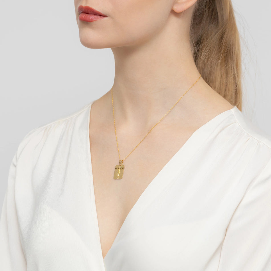 Goldmedaillon Anhänger mit gekreuzigtem Jesus Christus