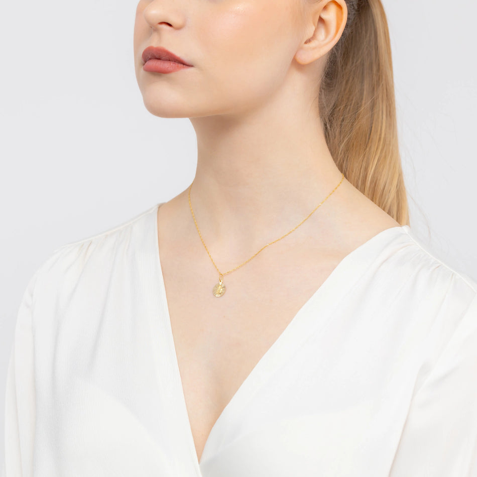 Gold Jungfrau Maria Medaillon Anhänger