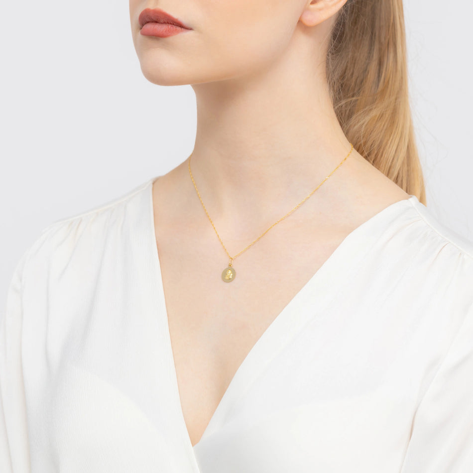 Gold Jungfrau Maria Medaillon Anhänger