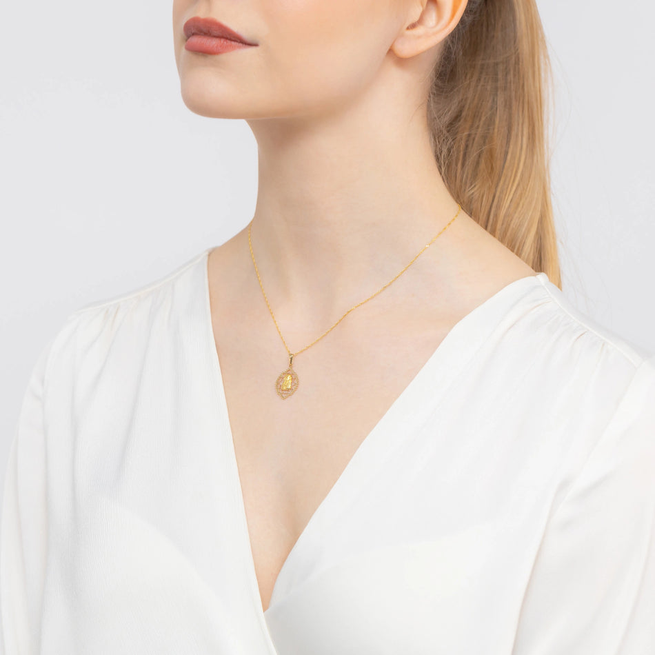 Gold Jungfrau Maria Medaillon Anhänger