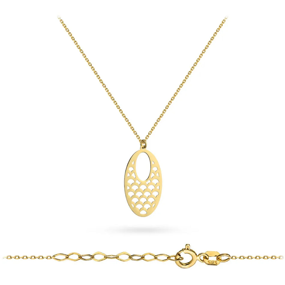 Gold Necklace with Openwork Oval