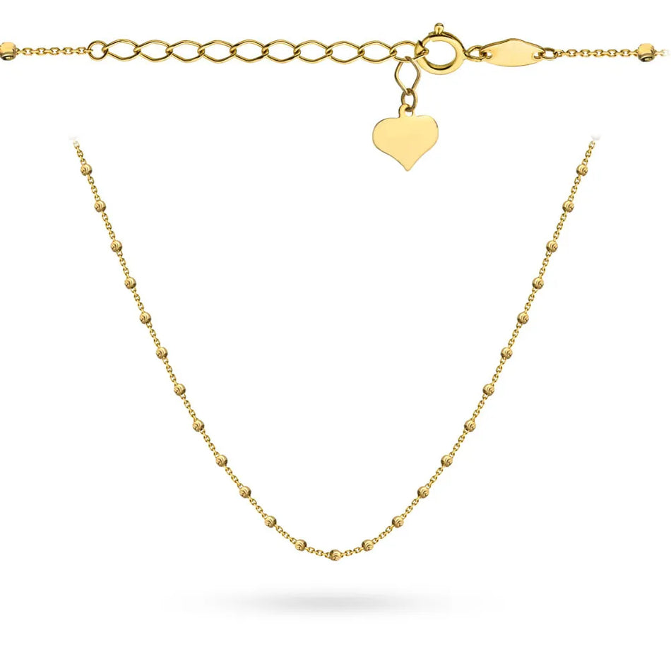 Gold Necklace with Beads Pearl