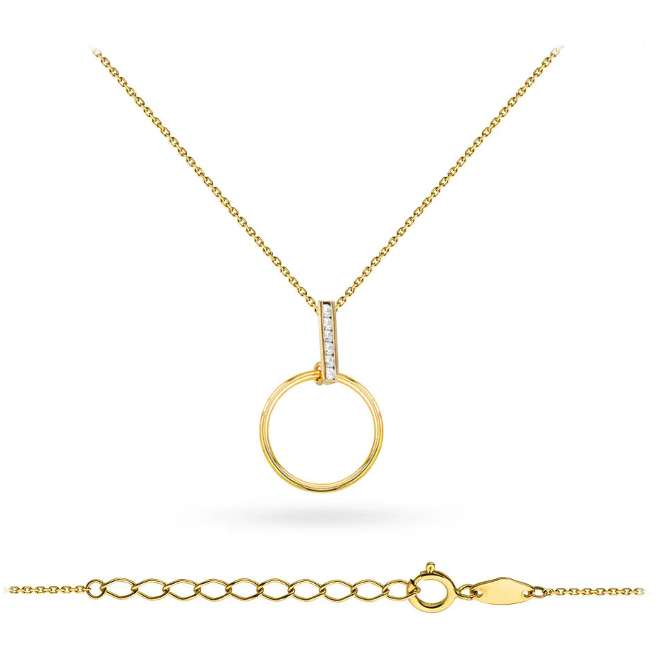 Goldkette Ring mit dekorativem rechteckigem Zirkonia