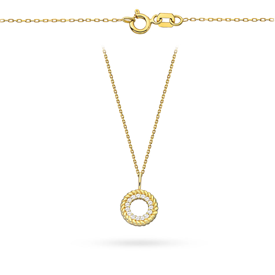 Gold Necklace with Zirconia