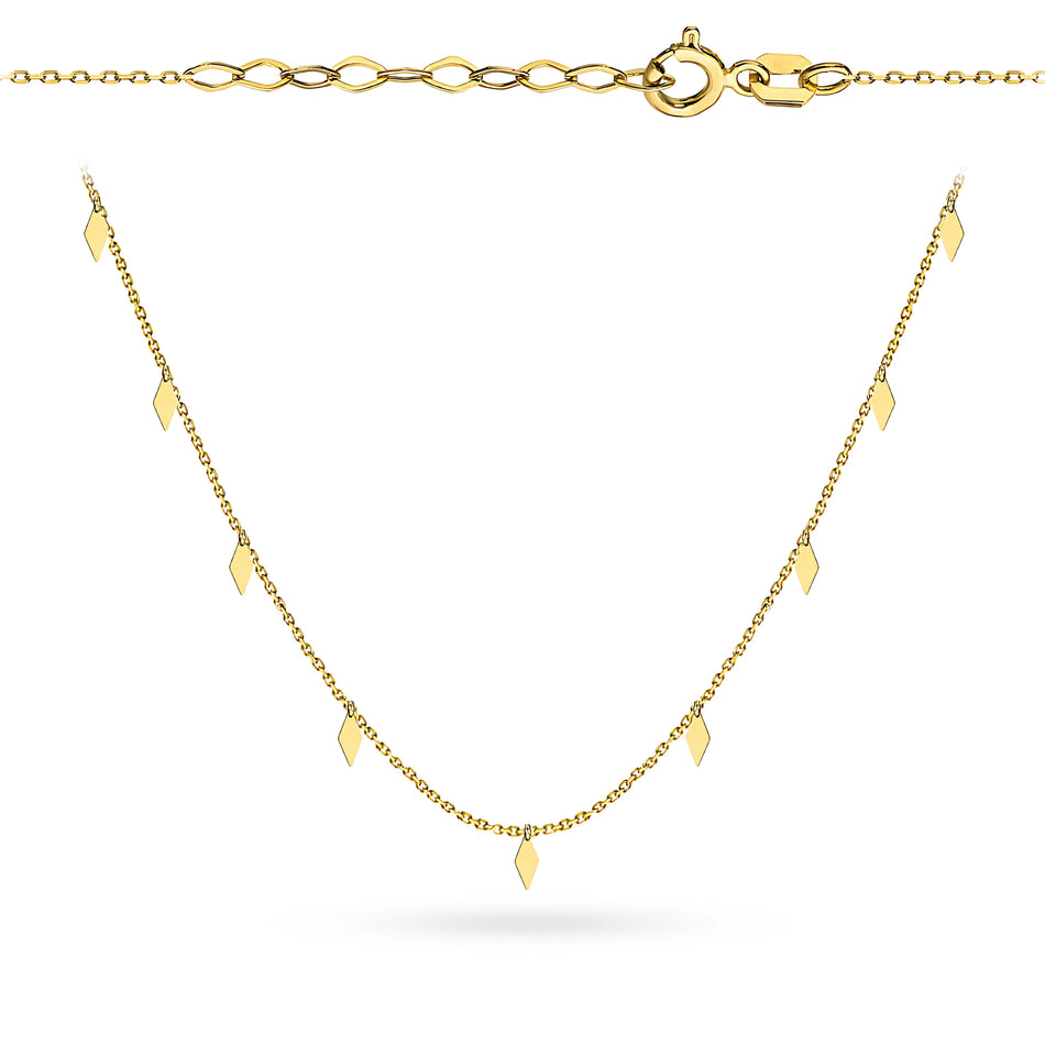 Gold Necklace with Rhombuses