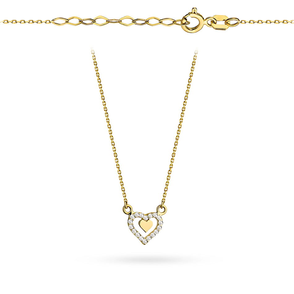 Goldkette mit Zirkonia Herz