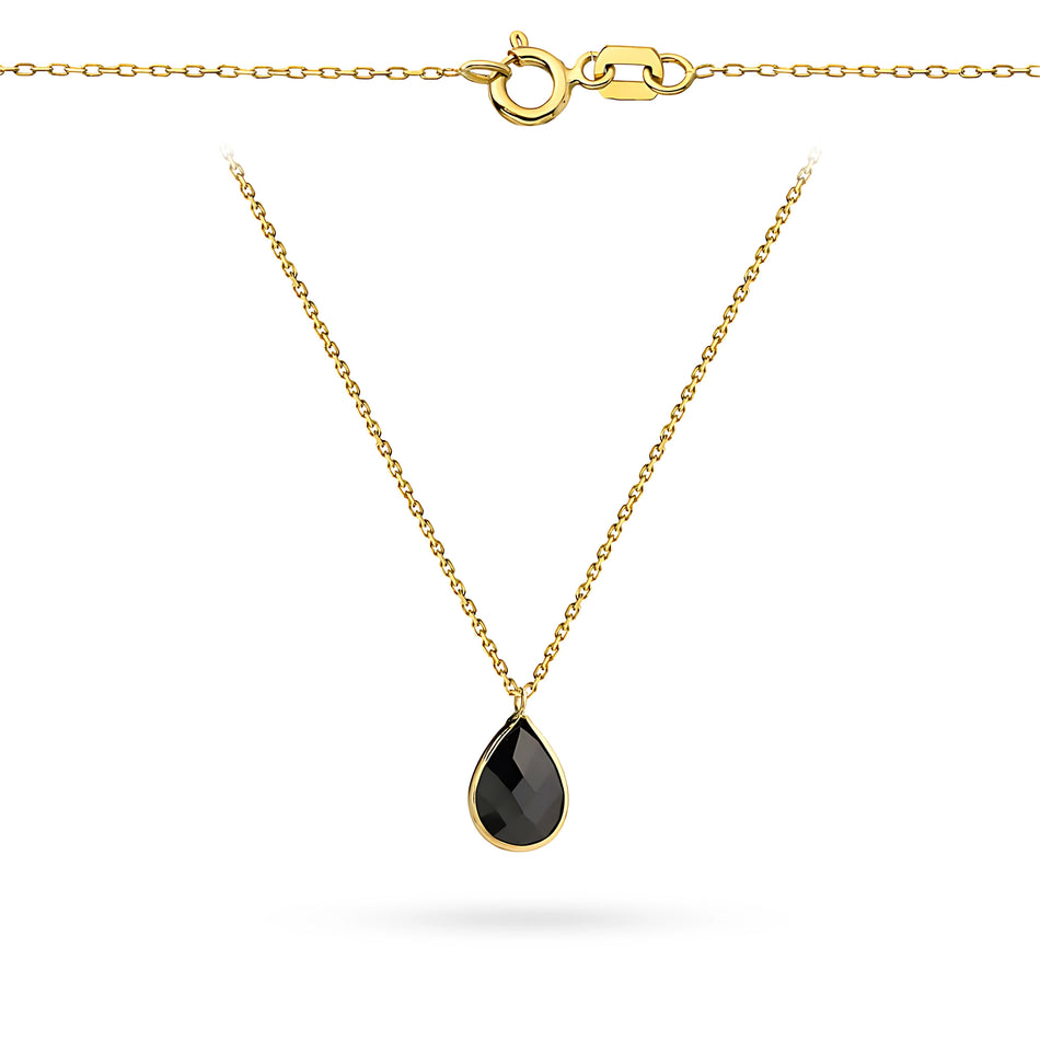 Goldkette mit Onyx-Tropfen