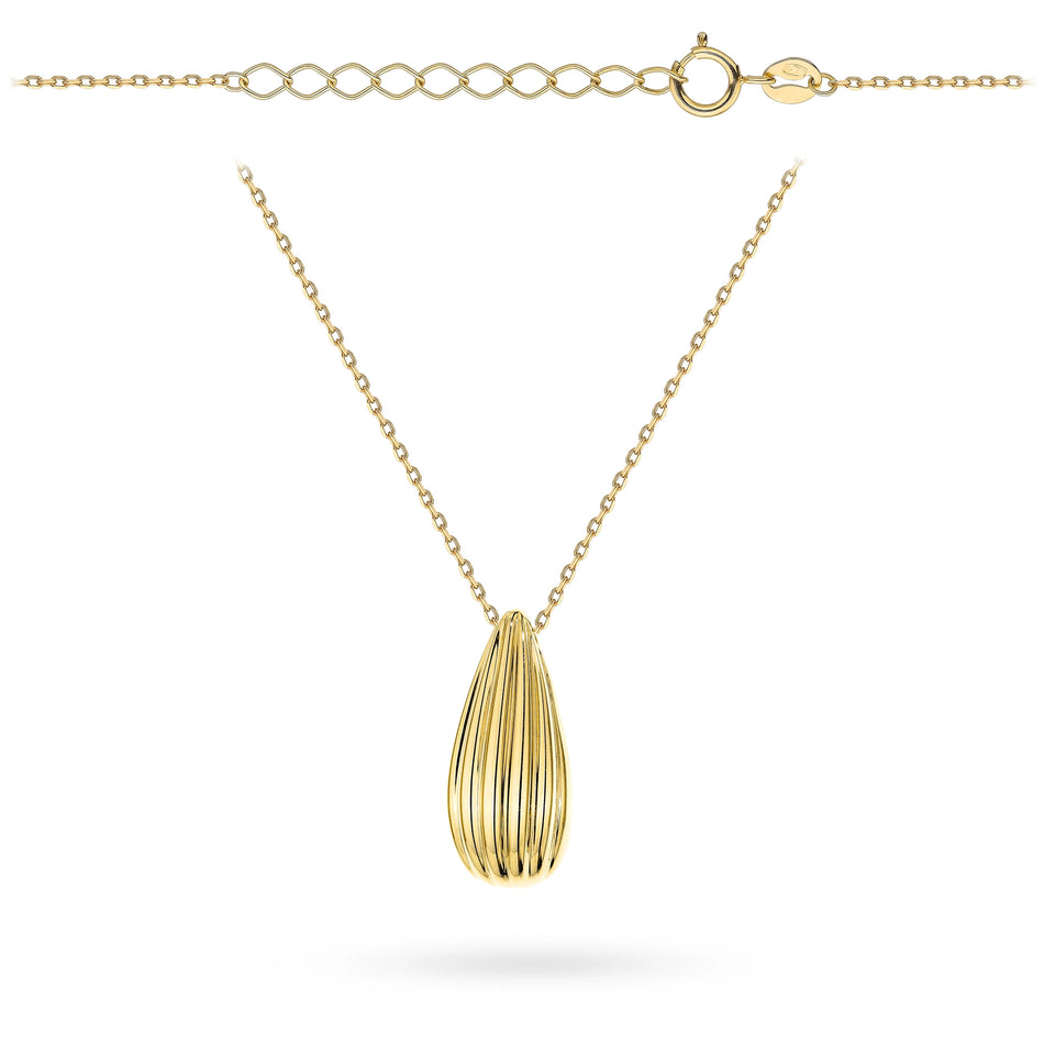 Gold Necklace with Teardrop