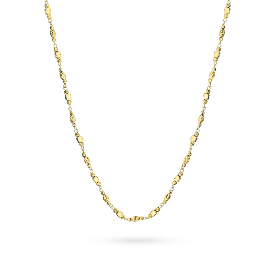 Vergoldete Silberkette Quadrate