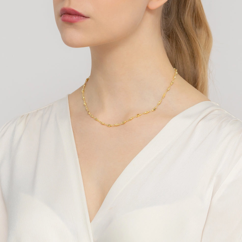 Vergoldete Silberkette Quadrate