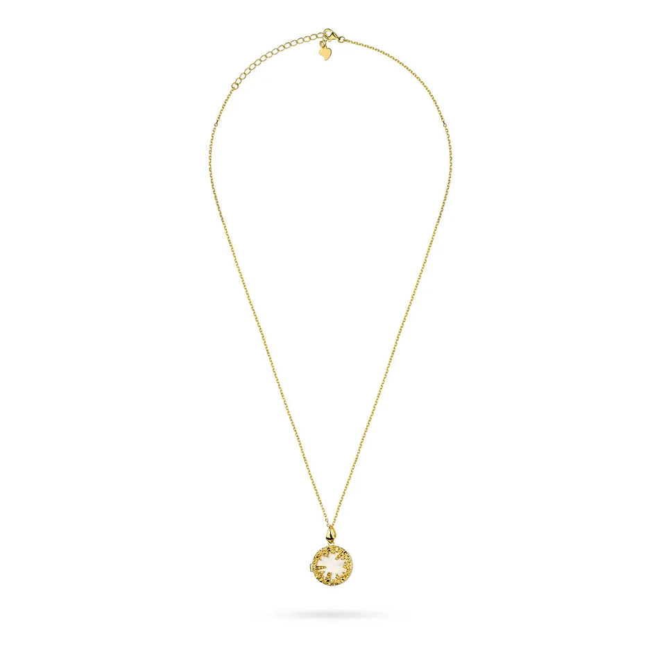 Vergoldete Silberkette mit Perlmutt