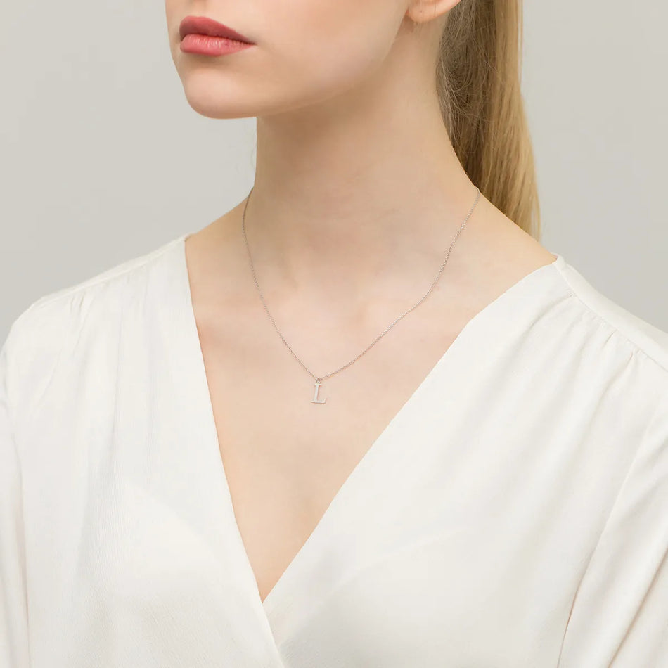 Silber Halskette Brief L