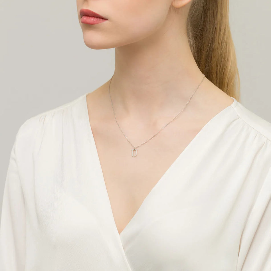 Silber Halskette Brief U