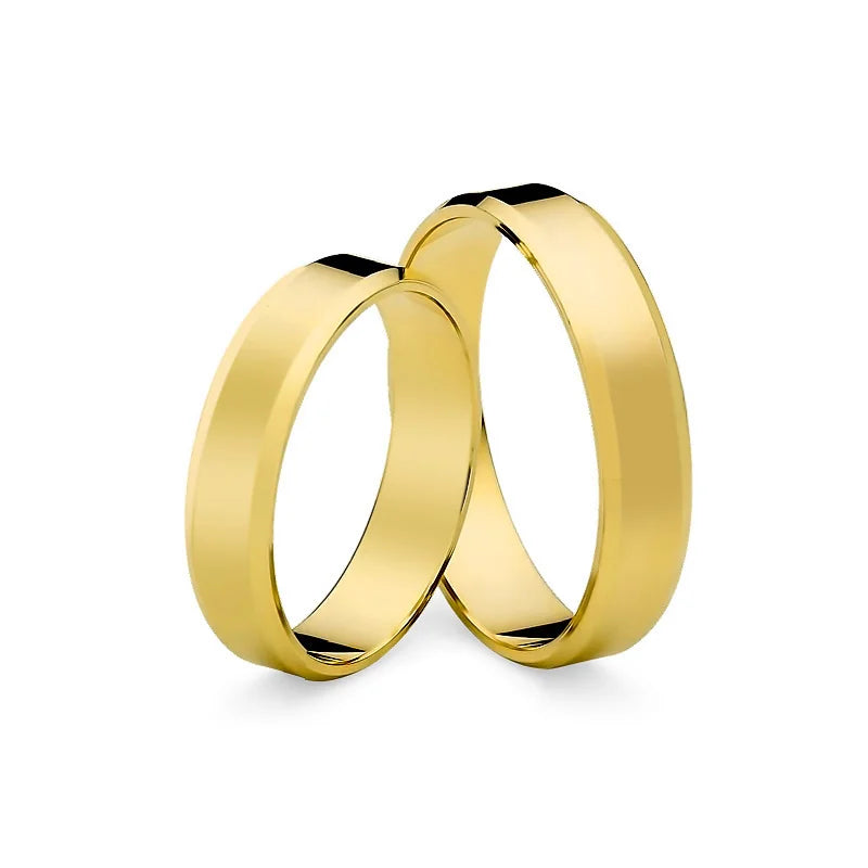 Klassische Abgeschrägte Gold Eheringe 4mm