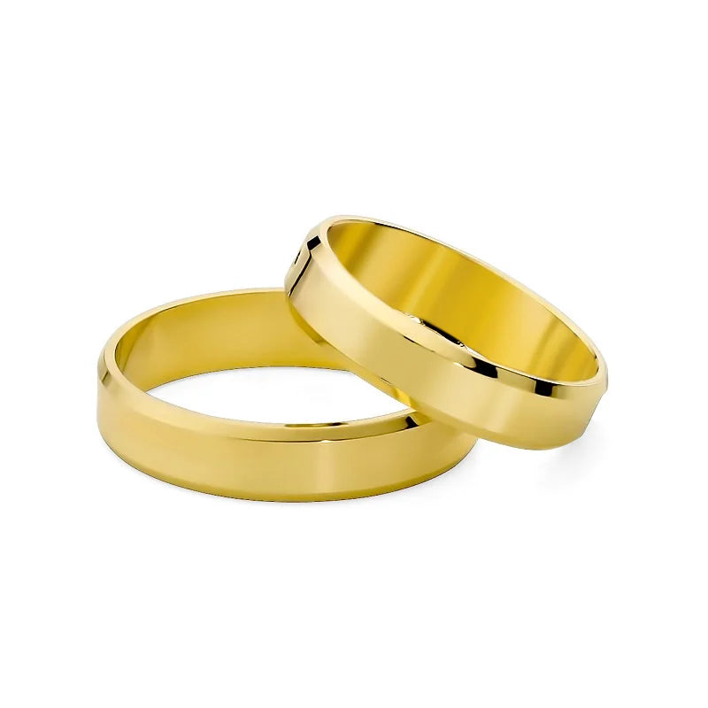 Klassische Abgeschrägte Gold Eheringe 4mm