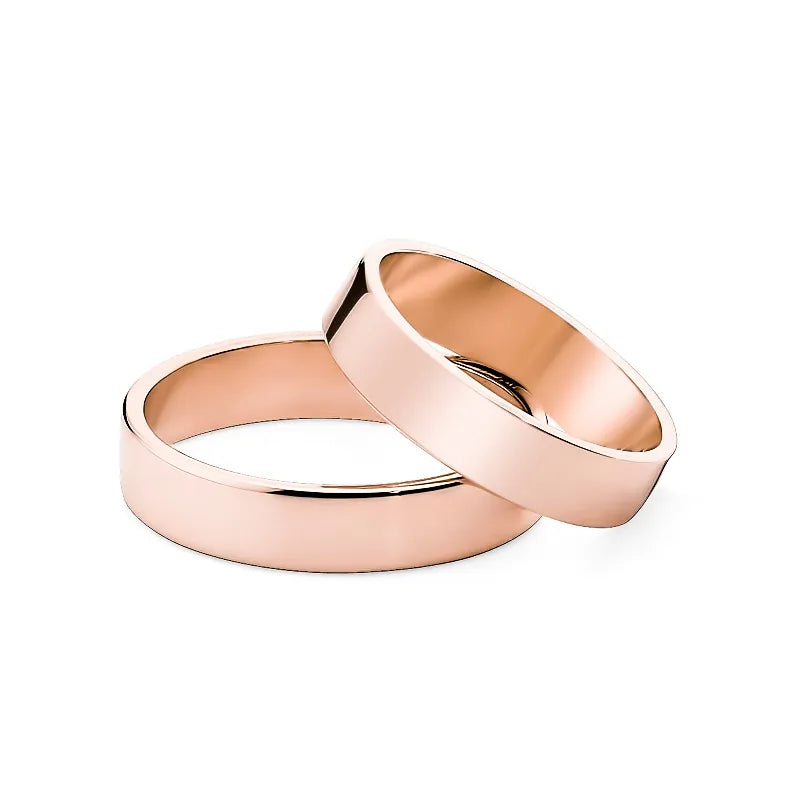 Klassische Flache Gold Eheringe 4mm